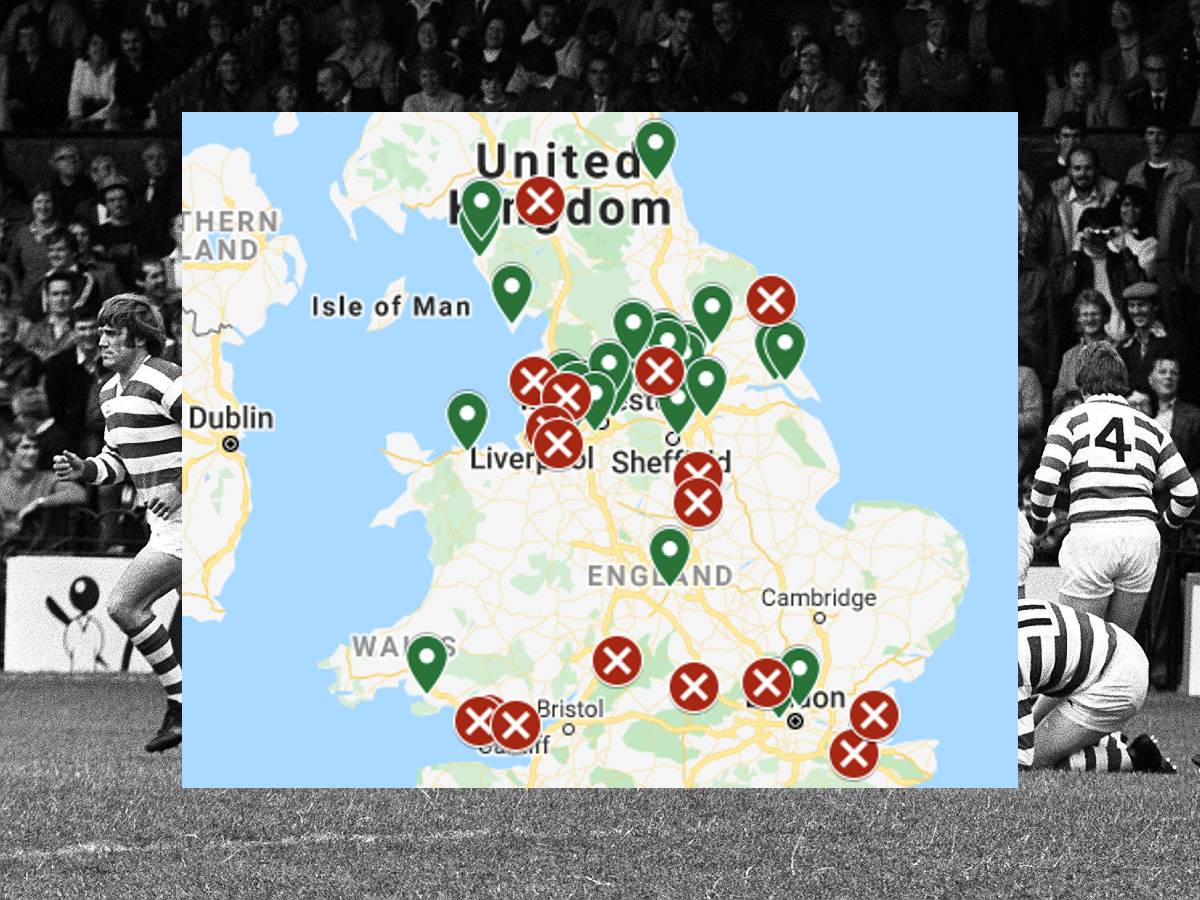 40 years of pins in the professional rugby league map | LoveRugbyLeague